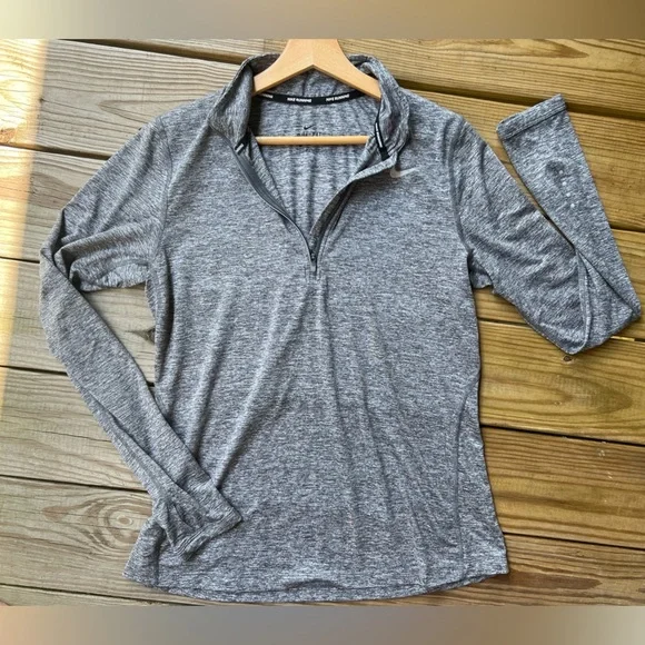 Nike Gray Quarter-Zip Pullover Medium - Picture 7 of 8